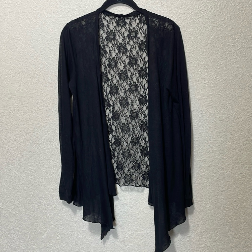 Cowgirl Tuff Women's Black Lightweight With Lace Sweater. Size XL.